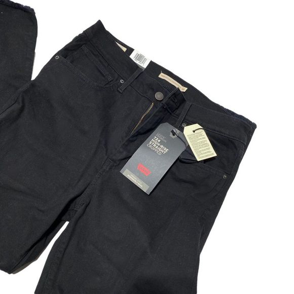 LEVI'S 724 Women's High-rise Cropped Straight-leg Jeans In Black Pixel - Picture 8 of 9